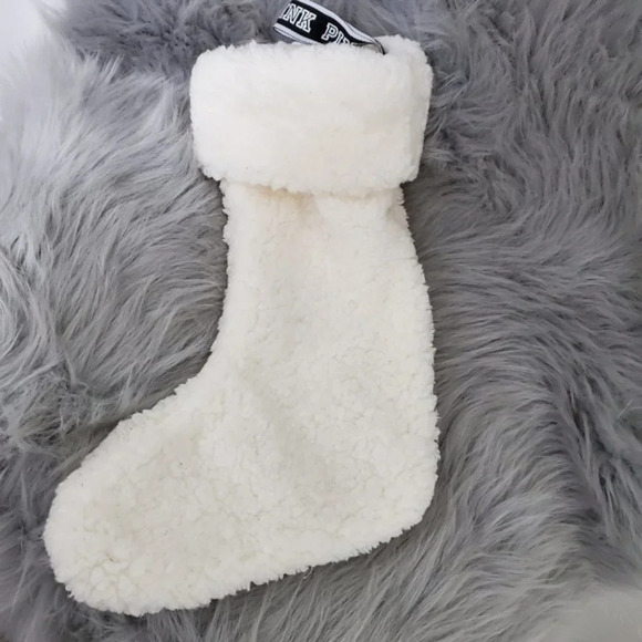 PINK | 2017 Collectible White Sherpa Stocking - Picture 5 of 5